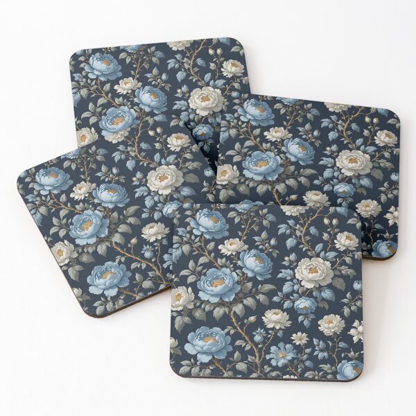 Item preview,  Chinoiserie French Blue White Floral Pattern designed and sold by Wiss2Arts.