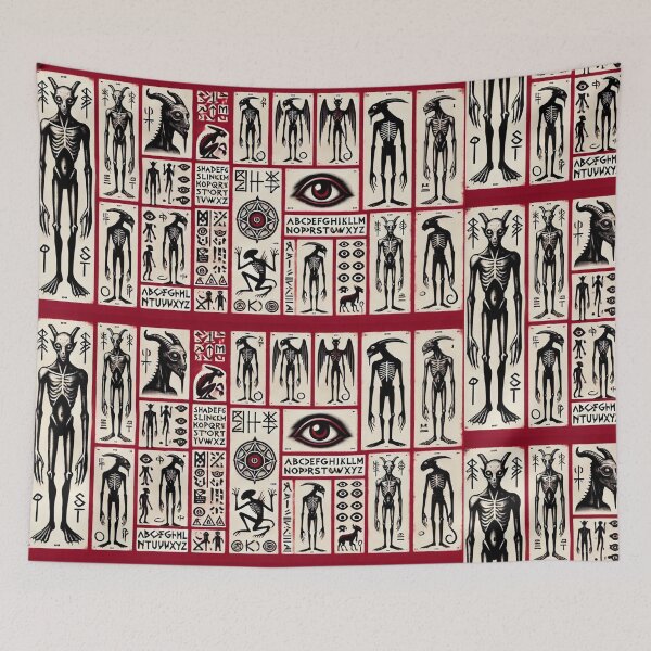 Item preview, demonic skeleton red hieroglyph and runic design designed and sold by Cord75.