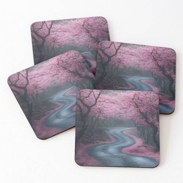 Item preview, Enchanted path lined by vibrant cherry blossom trees designed and sold by Artessie.