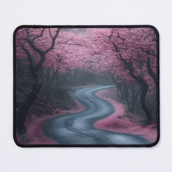 Item preview, Enchanted path lined by vibrant cherry blossom trees designed and sold by Artessie.