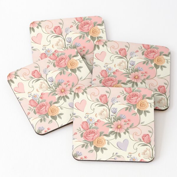 Item preview, Romantic Pastel Heart & Floral Pattern for Valentine’s Bliss designed and sold by CrystalCove11.