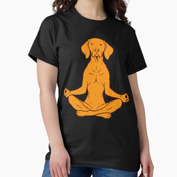 Item preview, Vizsla Yoga Meditation Dog in a lotus pose designed and sold by Aceofspace3000.