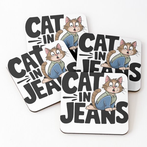 Item preview, Cat in jeans, cartoon cat designed and sold by wzetart.