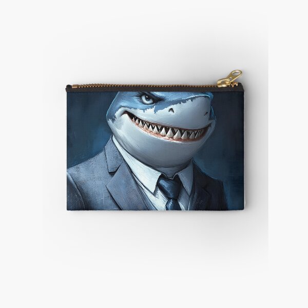 Item preview, Sharp-suited shark with a menacing grin in office attire designed and sold by Artessie.