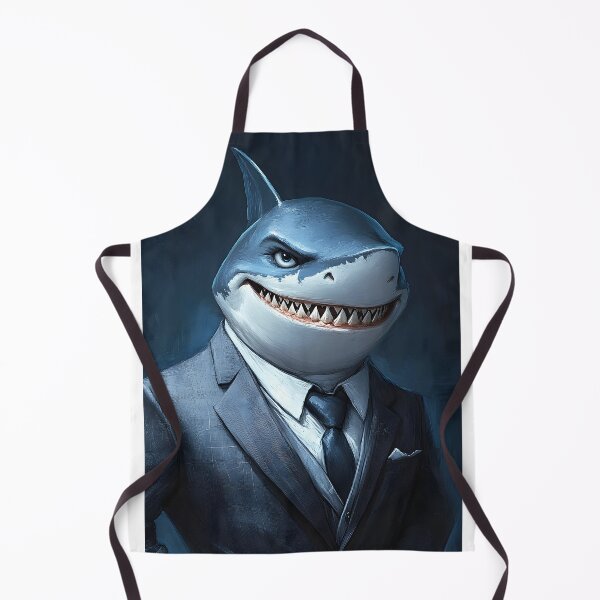Item preview, Sharp-suited shark with a menacing grin in office attire designed and sold by Artessie.