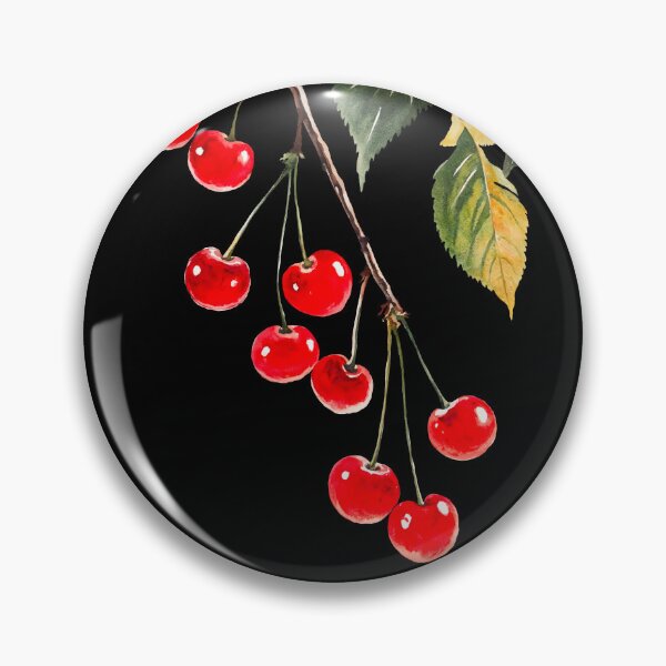 Item preview, Watercolor Style Cherry Artwork with Green Leaves. Botanical Illustration of Cherries with Detailed Leaves designed and sold by Anastasiia Yurevych.