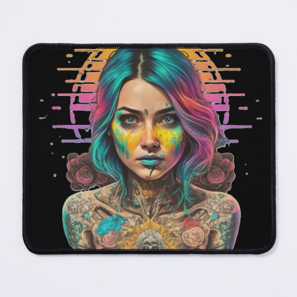 Item preview, woman with expressive tattoos designed and sold by Izabela Włodarczyk.