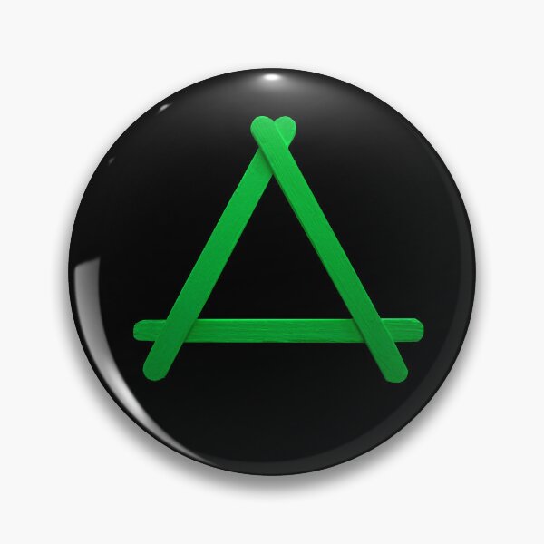 Item preview, Bright Green Popstick Triangle on Black designed and sold by KeksWorkroom.