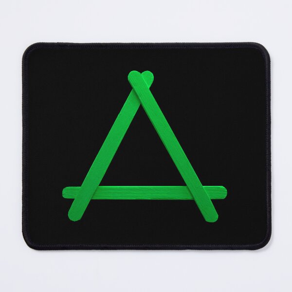 Item preview, Bright Green Popstick Triangle on Black designed and sold by KeksWorkroom.