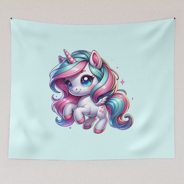 Item preview, Kawaii Chibi Pastel Unicorn / Pegasus with Heart Marks designed and sold by 2ndSketch.