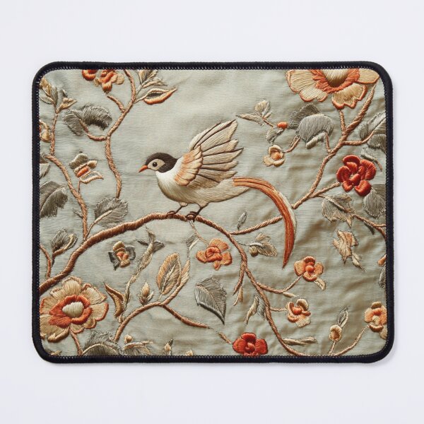 Item preview, Chinese Silk Floral Bird Carpet designed and sold by GrinGalore.