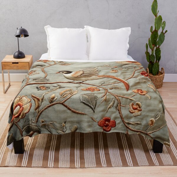Item preview, Chinese Silk Floral Bird Carpet designed and sold by GrinGalore.