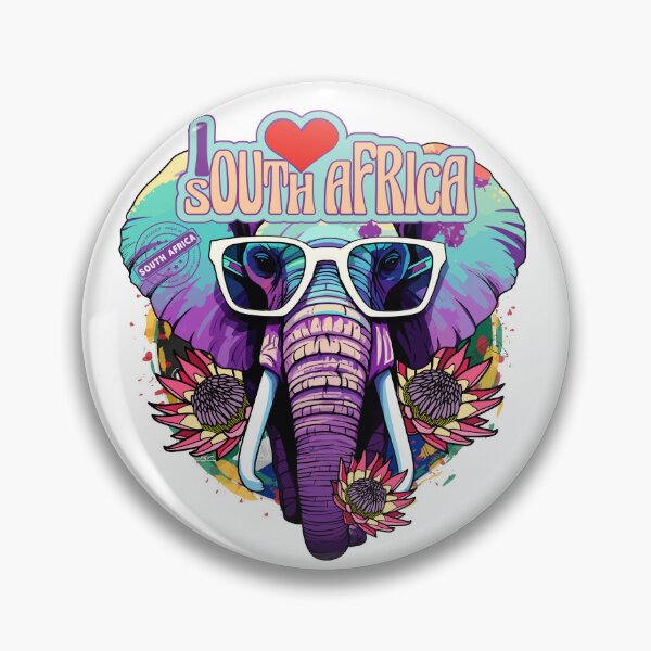 Item preview, I Love South Africa Elephant & Proteas designed and sold by Wentoo.
