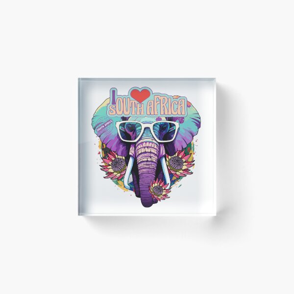 Item preview, I Love South Africa Elephant & Proteas designed and sold by Wentoo.
