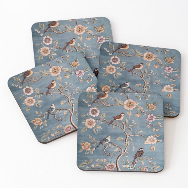 Item preview, Chinese Silk Floral Birds Blue Carpet designed and sold by GrinGalore.