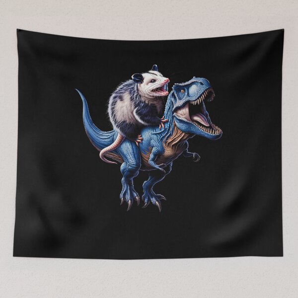 Item preview, Opossum Riding Dinosaur Lover Trash Garbage designed and sold by Kimberley King Art  King Art.