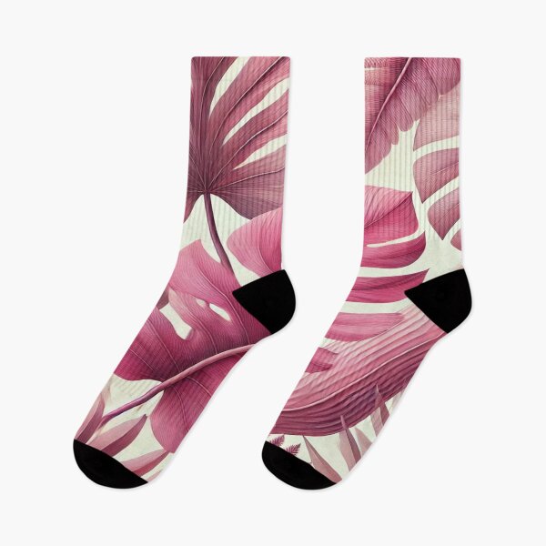 Item preview, Pink Tropical Leaves Pattern designed and sold by 0Mystica0.