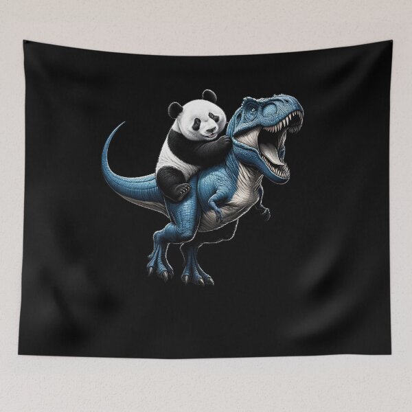Item preview, Panda Riding Dinosaur Lover designed and sold by Kimberley King Art  King Art.