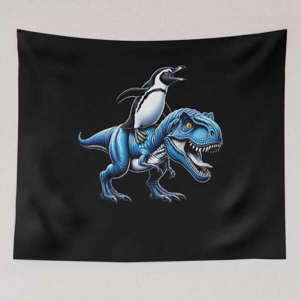 Item preview, Penguin Riding Dinosaur Lover designed and sold by Kimberley King Art  King Art.