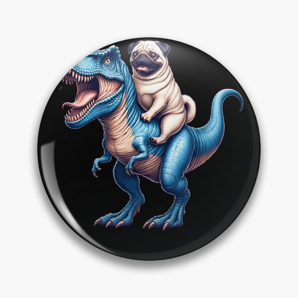 Item preview, Pug Riding Dinosaur Lover designed and sold by Kimberley King Art  King Art.