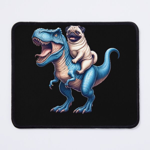 Item preview, Pug Riding Dinosaur Lover designed and sold by Kimberley King Art  King Art.