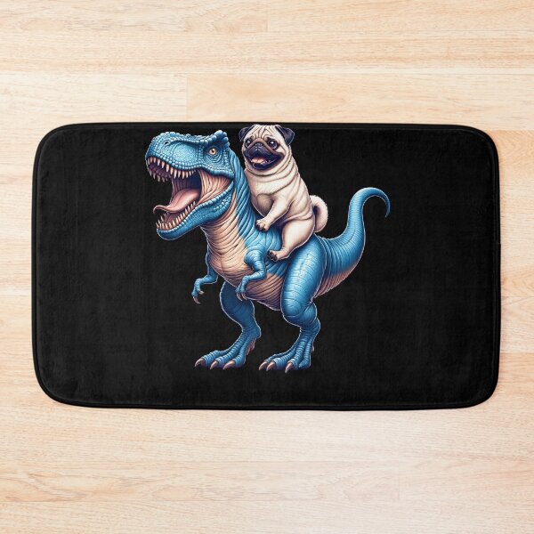 Item preview, Pug Riding Dinosaur Lover designed and sold by Kimberley King Art  King Art.