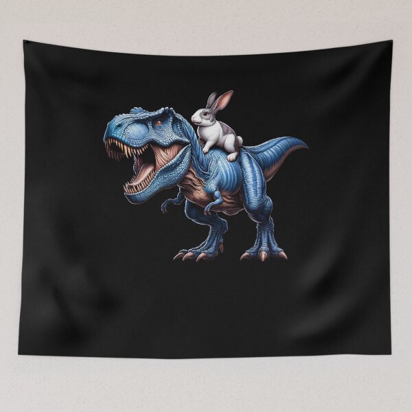 Item preview, Rabbit Riding Dinosaur Lover designed and sold by Kimberley King Art  King Art.