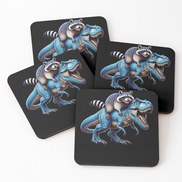 Item preview, Amante de los dinosaurios montados en mapaches designed and sold by Kimberley King Art King Art.