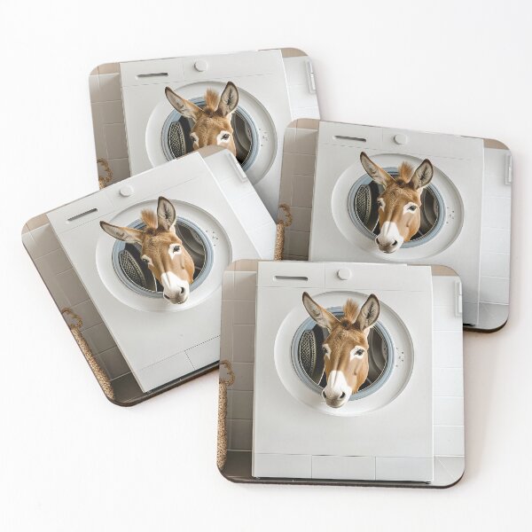 Item preview, Donkey in a Washing Machine, Funny Bathroom Art designed and sold by CheekyAnimalz.