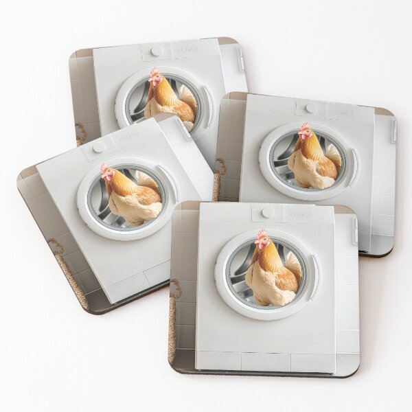 Item preview, Chicken in a Washing Machine, Funny Bathroom Art designed and sold by CheekyAnimalz.