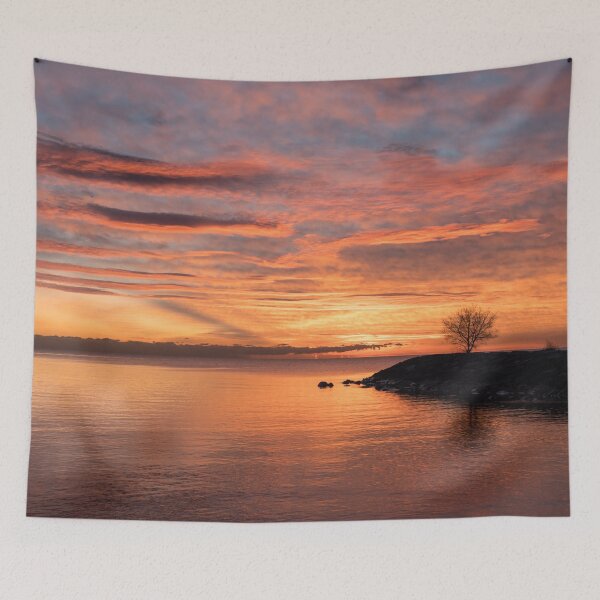 Item preview, Glorious Overwater Sunrise with Two Sleeping Ducks designed and sold by Georgia Mizuleva.