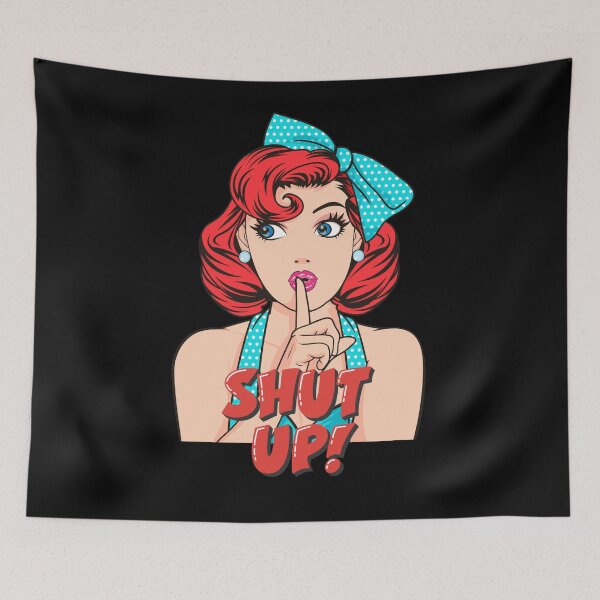 Item preview, Shut up - retro - rockabilly motif - vintage, comic design designed and sold by CorvusLunaArt.