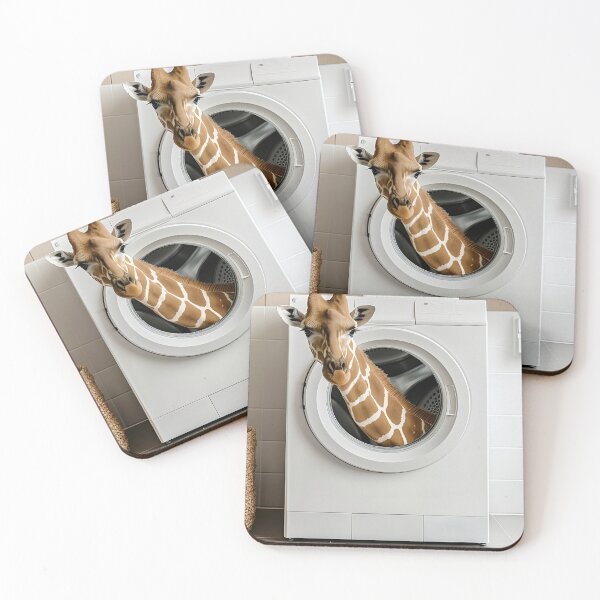 Item preview, Giraffe in a Washing Machine, Funny Bathroom Art designed and sold by CheekyAnimalz.