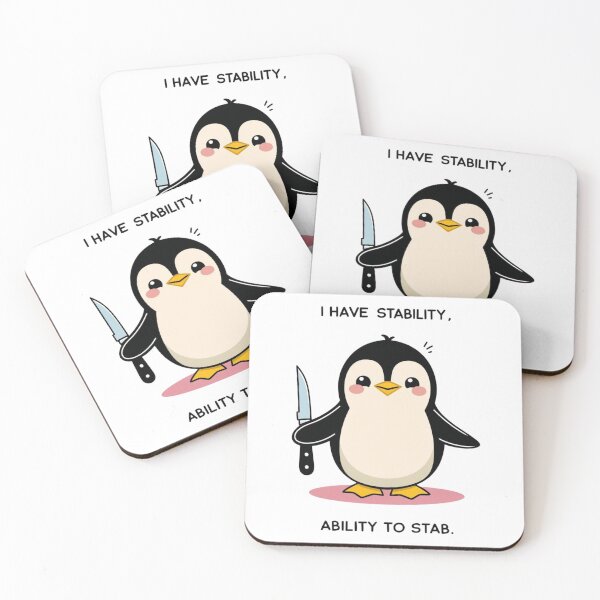 Item preview, Stab-ility: Cute Penguin Holding Knife designed and sold by LOLThreads.