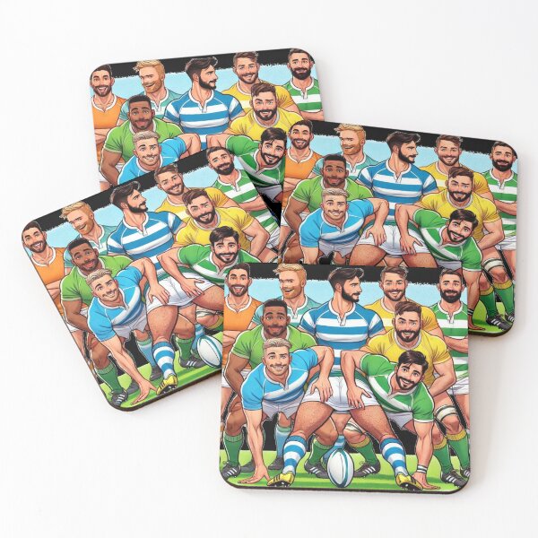 Item preview, Feeling Cheeky Rugby Fun Daddies - LGBTQ Gay Pride Berber Brushstrokes Graphic Design designed and sold by ItsAKinkThing.