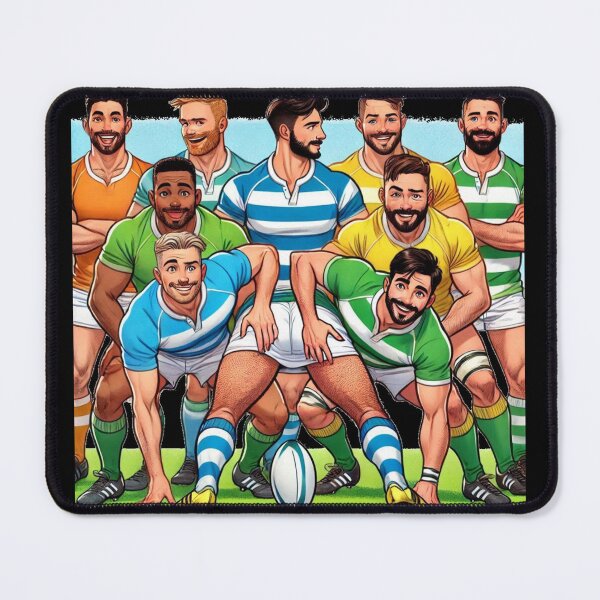 Item preview, Feeling Cheeky Rugby Fun Daddies - LGBTQ Gay Pride Berber Brushstrokes Graphic Design designed and sold by ItsAKinkThing.