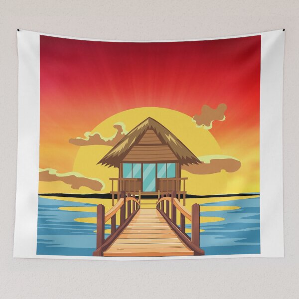 Item preview, Beach house in sunset designed and sold by ArsyCreation.