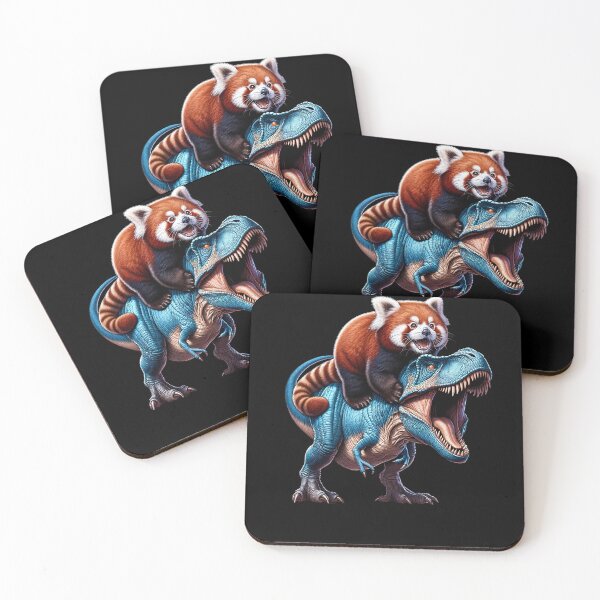 Item preview, Red Panda Riding Dinosaur Lover designed and sold by Kimberley King Art  King Art.