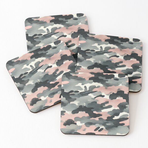 Item preview, Watercolor Military Camouflage Pattern in Black and Pink designed and sold by 0Mystica0.