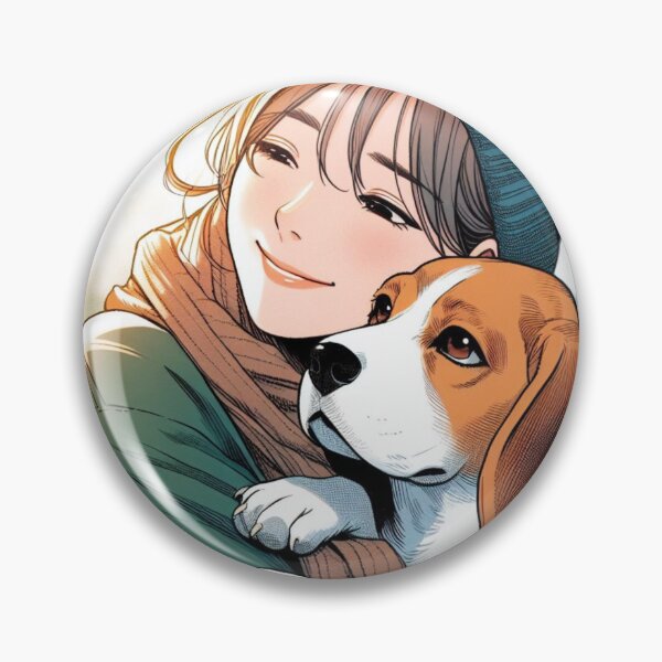 Item preview, cuddling with his beagle dog designed and sold by Krea-kassandra.