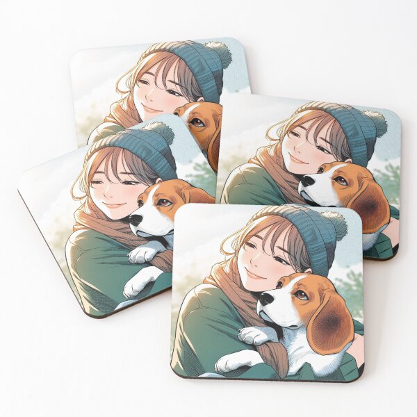 Item preview, cuddling with his beagle dog designed and sold by Krea-kassandra.