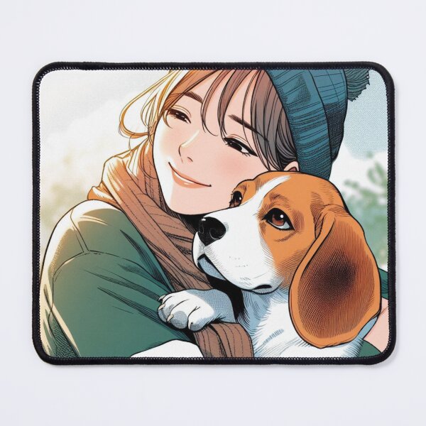 Item preview, cuddling with his beagle dog designed and sold by Krea-kassandra.