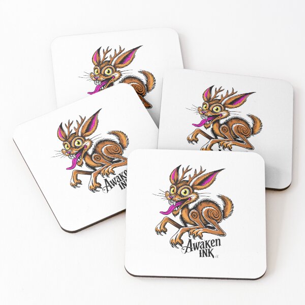 Item preview, Awaken jackalope tattoo flash designed and sold by Awakenink.