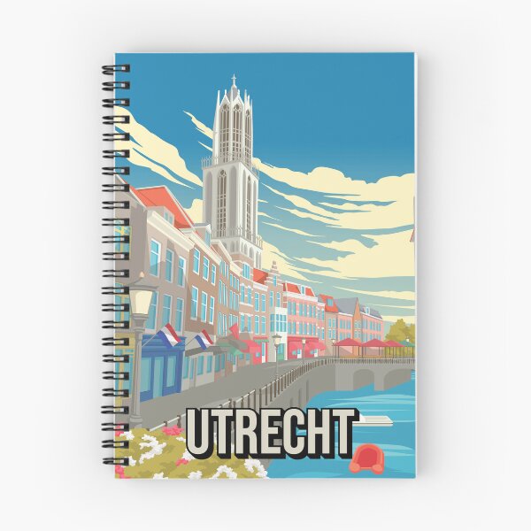 Item preview, Utrecht Poster, Dom Tower Art Print, Netherlands Cityscape, Dutch City Wall Art, Canal Scene designed and sold by Stadify.