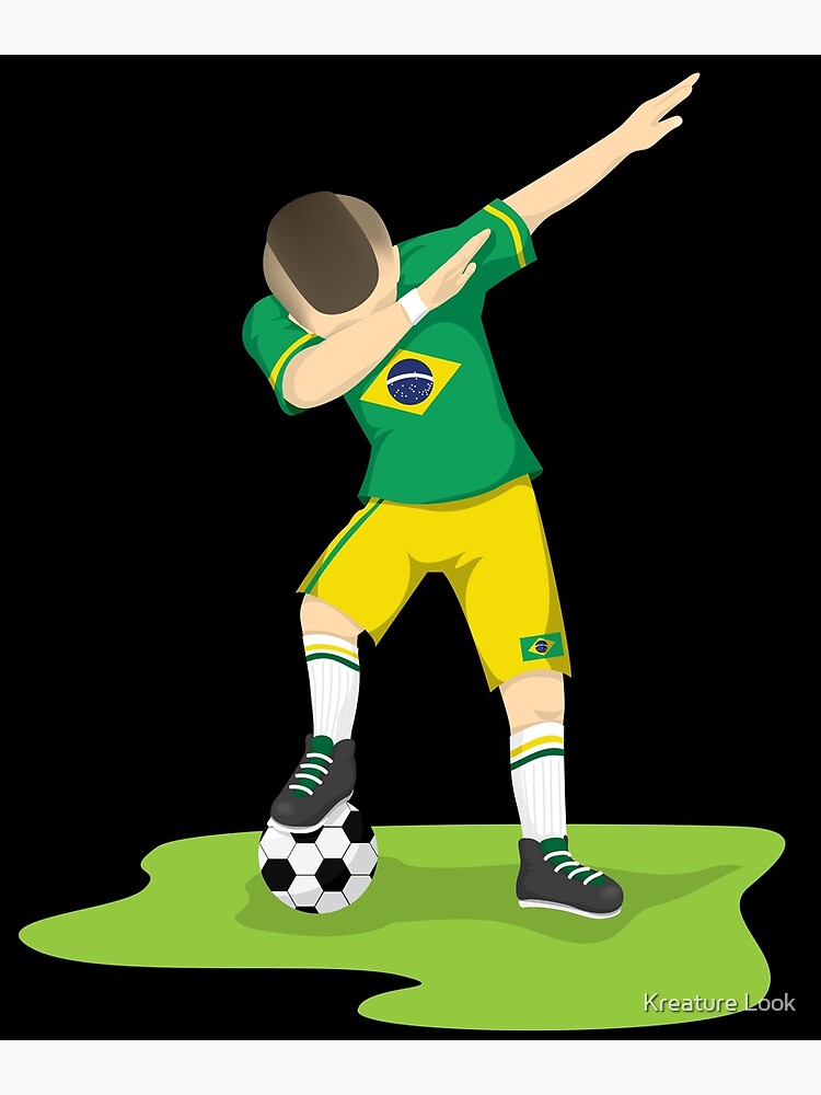 Camiseta para niños for Sale con la obra «Dabbing brasileño de fútbol, regalo del jugador de fútbol, entrenador de fútbol regalo, equipo de fútbol  regalos