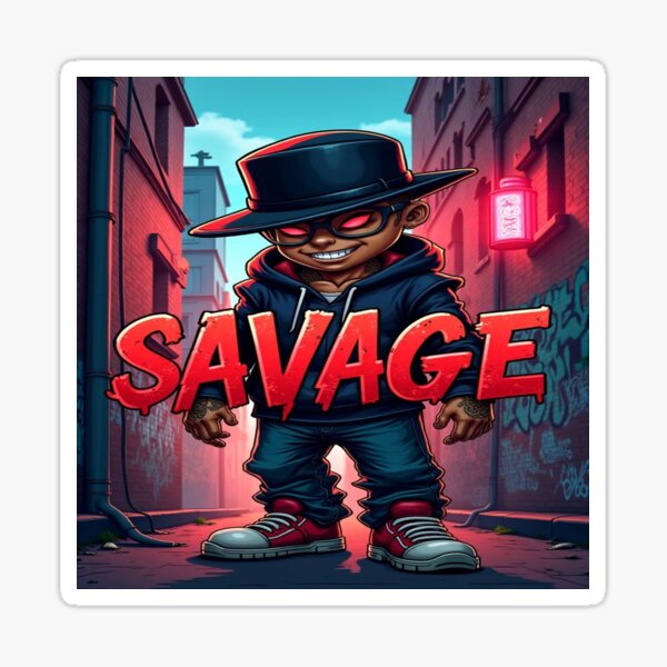 Item preview, Savage Cartoon Style Design designed and sold by StreetWave01.