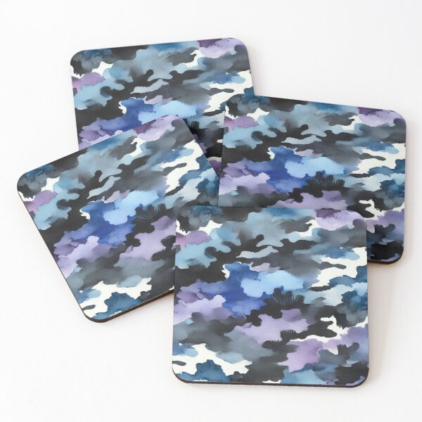 Item preview, Blue, Purple, and Black Watercolor Camouflage Pattern designed and sold by 0Mystica0.