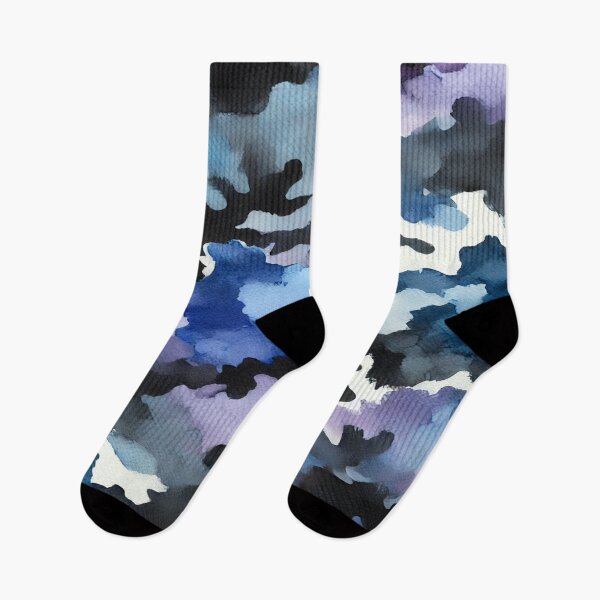 Item preview, Blue, Purple, and Black Watercolor Camouflage Pattern designed and sold by 0Mystica0.