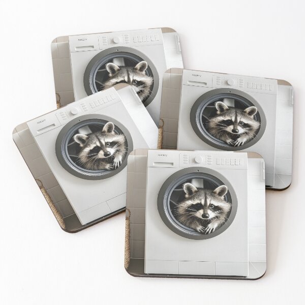 Item preview, Raccoon in a Washing Machine, Funny Bathroom Art designed and sold by CheekyAnimalz.