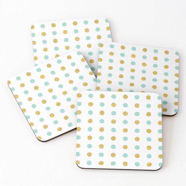 Item preview, Circular Dalmatian Spots - Sea Foam & Gold Foil #622 designed and sold by Natural Collective.